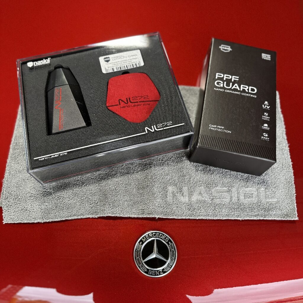 Nasiol ceramic coatings displayed on a Mercedes Benz SUV.